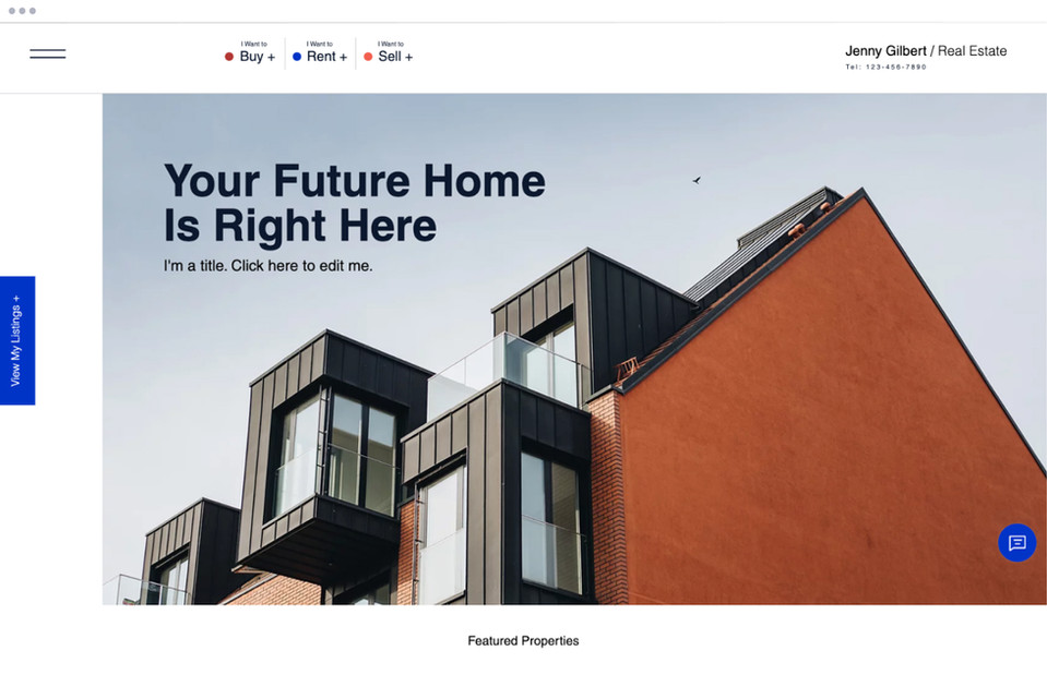 Website homepage for an architect company.