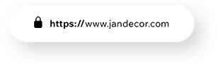 A website address with a security certificate.
